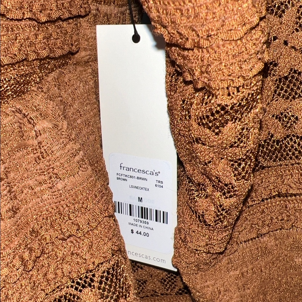 Francesca's Collections Sarah Long Sleeve Knit Top Size M - Picture 10 of 10
